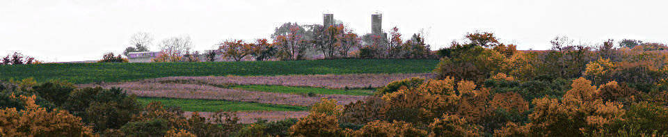 Washington township rural farm skyline in fall colors.