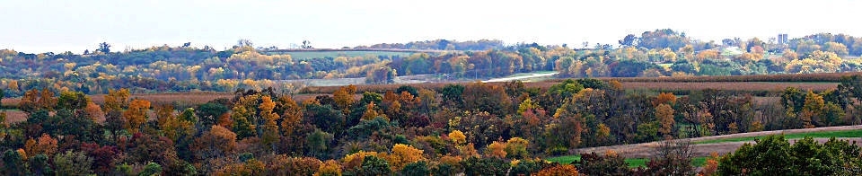 Washington township rural skyline in fall colors.