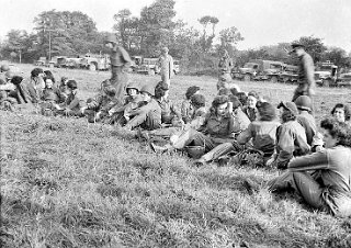 Women in uniform, probably American nurses.
