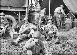 ...Brusveen: Food. Uh, never complained too much about that. We had  C-rations and then – C-rations, of course were the ones for the compact,  existing subsistence type of food. The food wasn’t too bad....