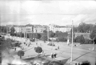 Intersection in the center of the capital of Luxembourg, Luxembourg City.