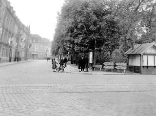 Intersection in the center of the capital of Luxembourg, Luxembourg City.