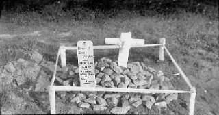 Here lies "D-Day"  Born-?, Died-7/30/44. His passing cause Yanks to give Thanks.