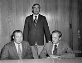 Monticello village President, John Stenbroten with Laidlaw officials, 1971.</p></h5>