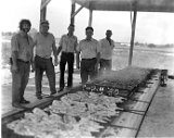 Legion chicken barbecue.  L-R: John Wirth, Jr., Calvin Drafahl, Jon Lehnherr, Russel Baker, Roger Wahl.